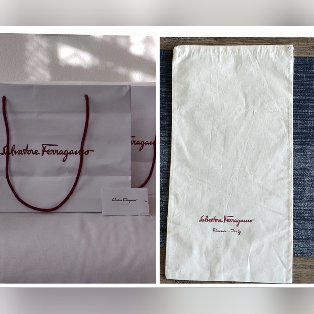 Ferragamo Paper Bags 2 Pack plus Shoe Dust bag